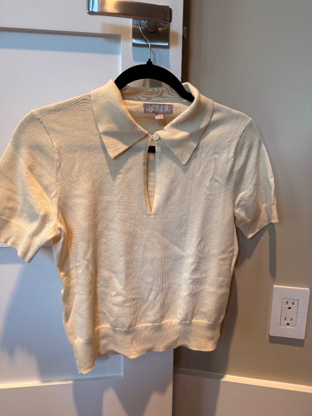 J.Crew Butter Yellow Sweater with Front Closure Button